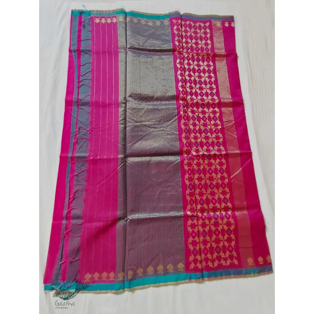 online shop handwoven chandri silk saree