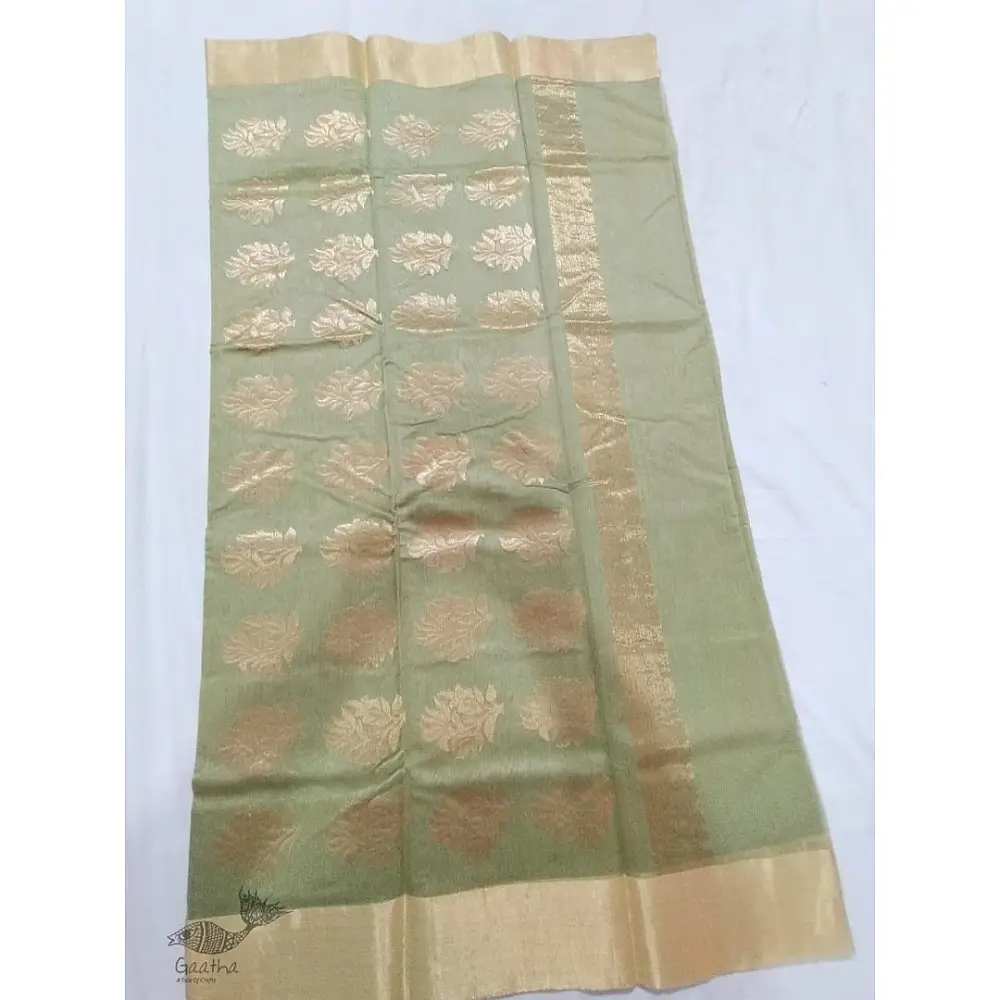 online shop handwoven chandri saree Light Green