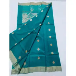 Padmapriya | Handwoven Chanderi Silk saree - Light Blue