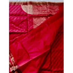 Padmapriya | Handwoven Chanderi Silk saree - Red Laheriya Style