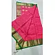 online shop Handwoven Chanderi Silk Pink Saree with Green Zari Border