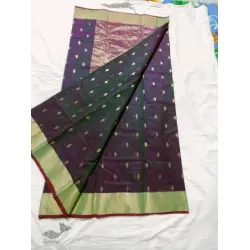 Padmapriya | Handwoven Chanderi Silk Saree - Black