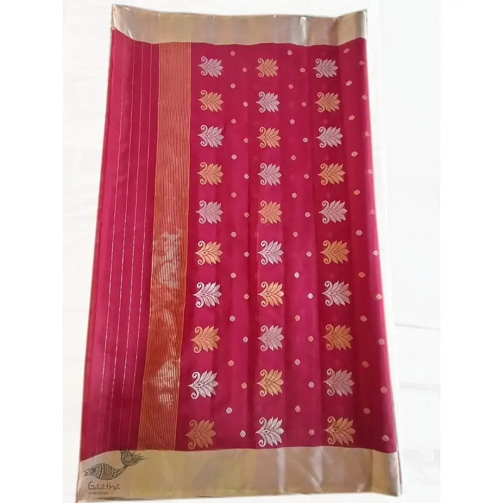 online shop handwoven chandri silk pink saree
