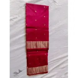 Padmapriya | Chanderi Silk - Handwoven Saree - Rani Pink