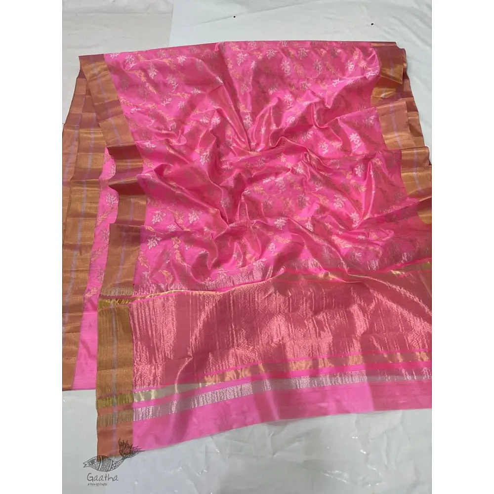 online shop handwoven chandri silk Light Pink saree