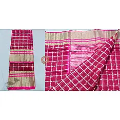Padmapriya | Handwoven Chanderi saree - Dark Pink