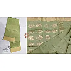 Padmapriya | Handwoven Chanderi saree - Light Green
