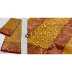 Padmapriya | Handwoven Chanderi saree - Mustard Yellow