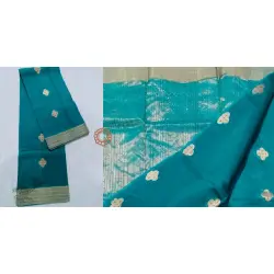 Padmapriya | Handwoven Chanderi Silk saree - Light Blue