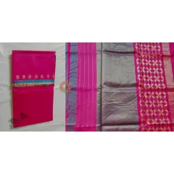 Padmapriya | Handwoven Chanderi Silk saree - Rani Pink