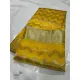 online Handwoven Chanderi Silk Saree - Yellow Zari Zik Zak