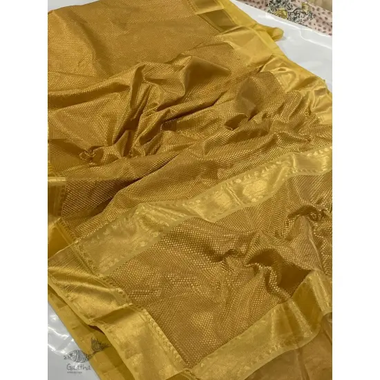 online Handwoven Chanderi Golden Zari Saree