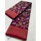 online Handwoven Chanderi Silk Saree - Deer & Lion Woven 