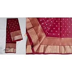 Padmapriya | Handwoven Chanderi Silk Saree - Maroon