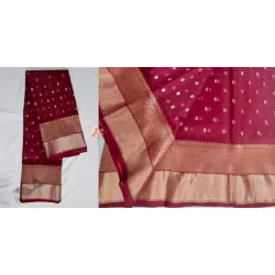 Padmapriya | Handwoven Chanderi Silk Saree - Maroon