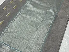 Padmapriya | Handwoven Silk - Chanderi Silver & Golden Butta Saree