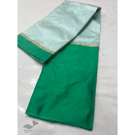 online Handwoven Silk - Chanderi green Border Saree