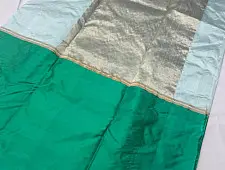 Padmapriya | Handwoven Silk - Chanderi Green Border Saree
