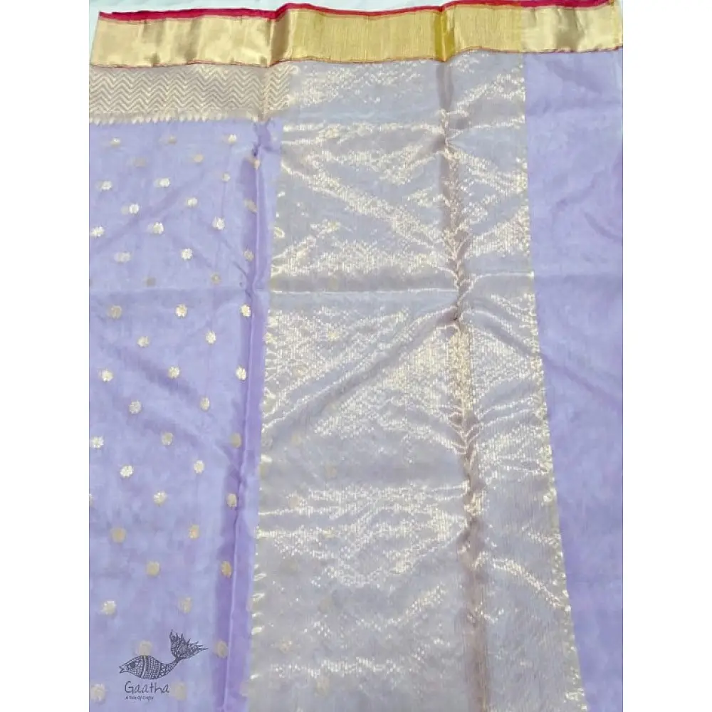 online Handwoven Silk - Chanderi Golden Border Saree