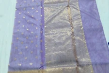 Padmapriya | Handwoven Silk - Chanderi Golden Border Saree