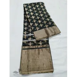 Padmapriya | Handwoven Silk - Chanderi Leaf Motif Saree