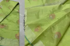 Padmapriya | Handwoven Silk - Chanderi Parrot Green Saree