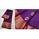 online Handwoven Silk - Chanderi Saree With Golden Broad Border