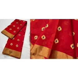 Padmapriya | Handwoven Silk - Chanderi Saree With Golden Butta & Border