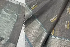Padmapriya | Handwoven Silk - Chanderi Silver & Golden Butta Saree