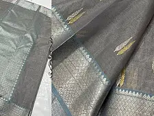 Padmapriya | Handwoven Silk - Chanderi Silver & Golden Butta Saree