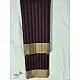 online  Handwoven Silk - Chanderi Golden Border Red & Black Stripe Saree