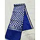 online Chanderi Silk Handwoven Saree - Blue Silver Checks Pallu