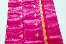 Padmapriya | Chanderi Silk Handwoven Saree - Rani Pink