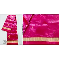 Padmapriya | Chanderi Silk Handwoven Saree - Rani Pink