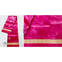 Padmapriya | Chanderi Silk Handwoven Saree - Rani Pink