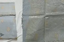 Padmapriya | Handwoven Silk - Chanderi Golden Border Saree - Silvery White