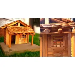 Handmade From Bamboo - Miniature Hut Dual Shed