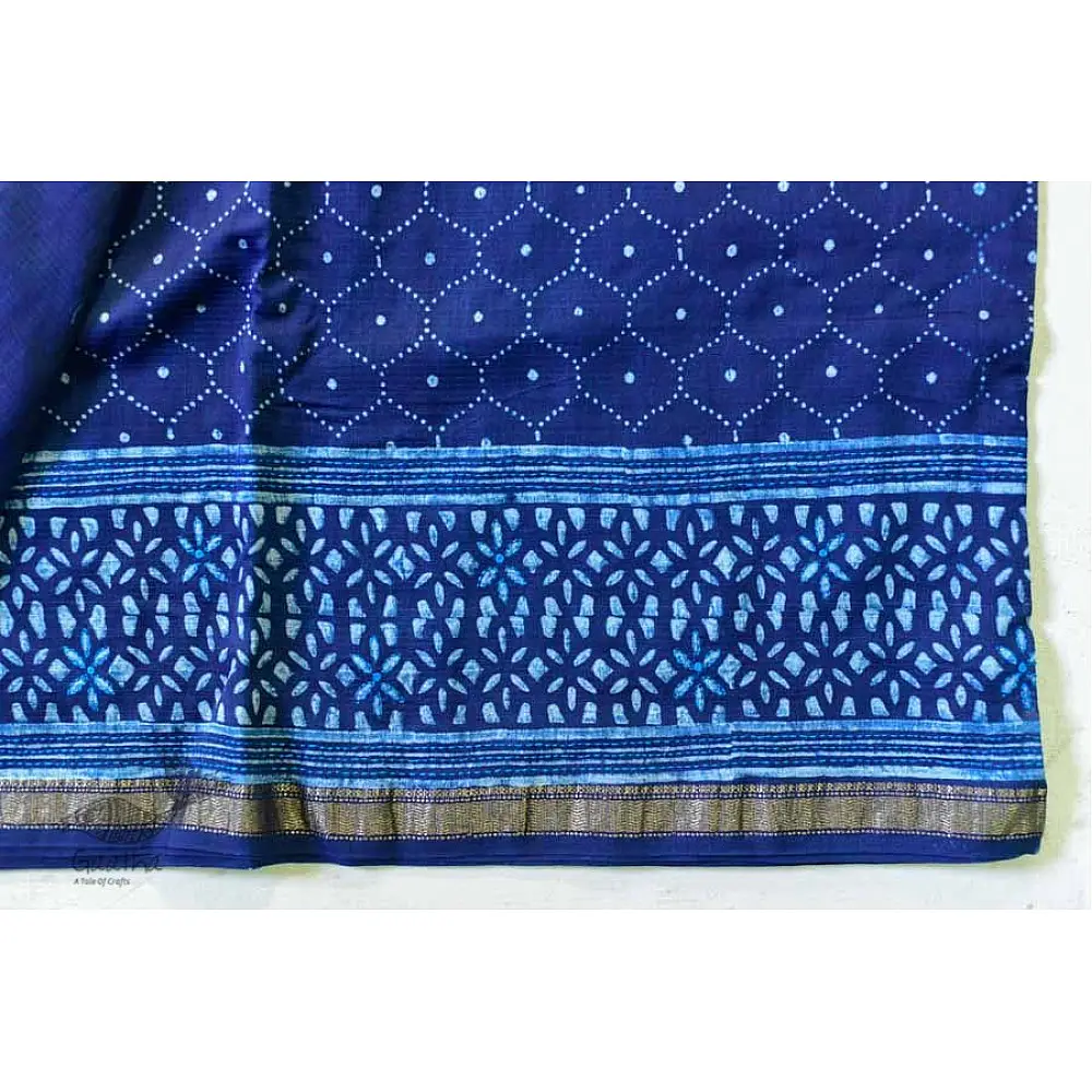 पलक ⚛ Dabu Printed . Embroidered Maheshwari  Saree ⚛ 11