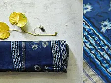 पलक ⚛ Dabu Printed . Embroidered Maheshwari  Saree ⚛ 15