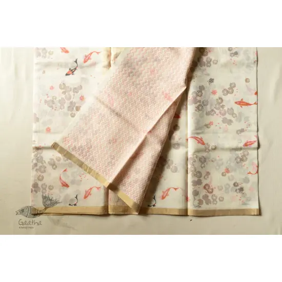 Handwoven Printed Chanderi Saree