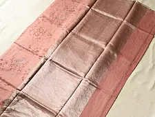 Manjula | Handloom Chanderi Tissue Silk Saree - Carrot Red
