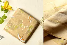 Manjula | Handloom Chanderi Tissue Silk Saree - Beige