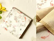 Manjula | Handwoven Printed Chanderi Saree - Fish Pond
