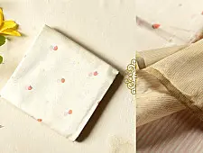 Manjula | Handwoven Printed Chanderi Saree - Strawberry Motif