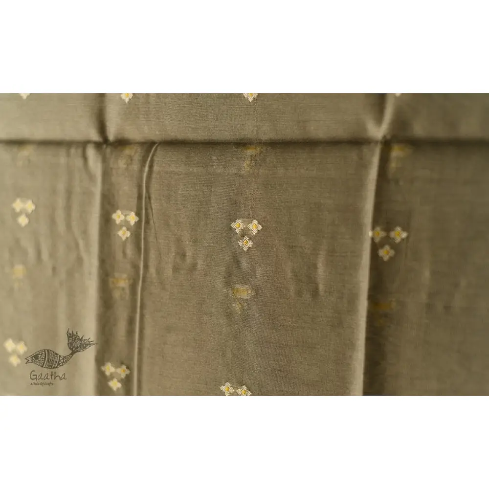 shop Chanderi Woven Boota Grey Dupatta