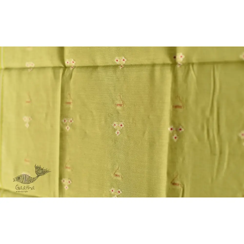shop Chanderi Woven Boota Dupatta Green