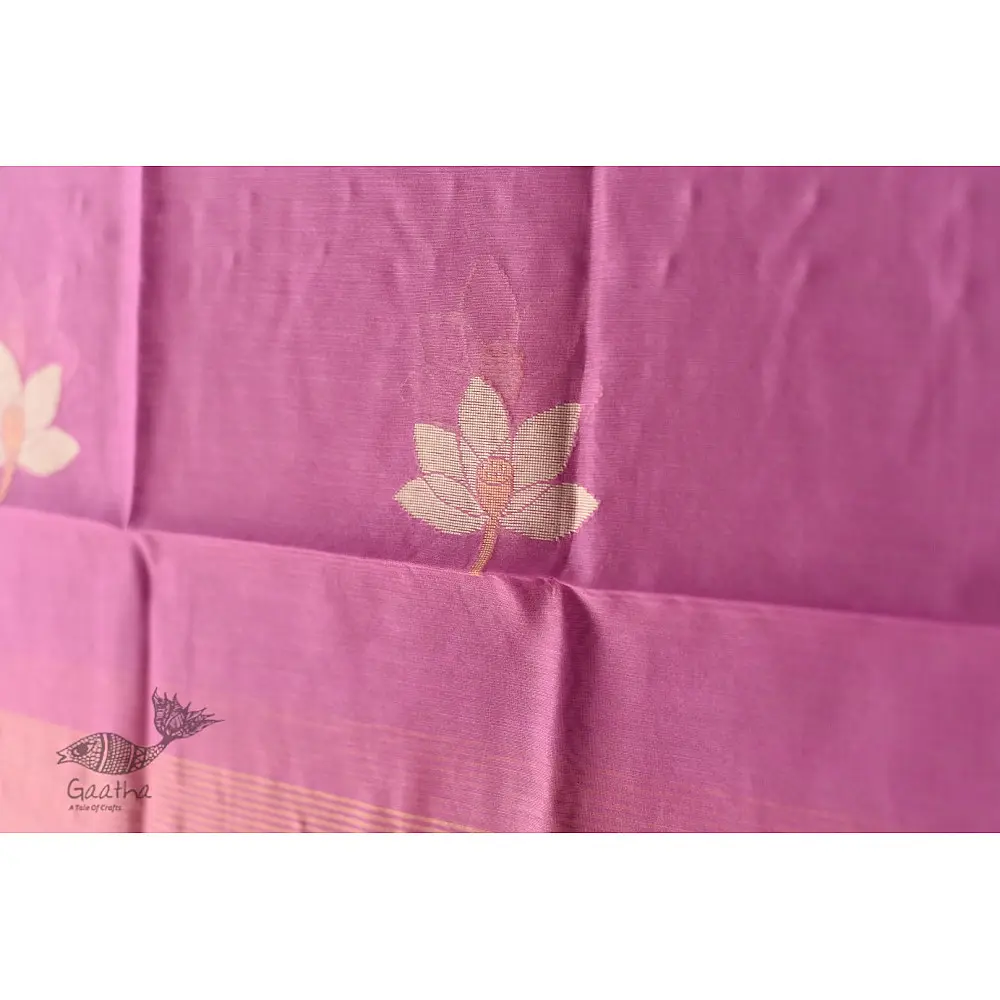 shop Chanderi Woven Boota Dupatta Lotus Motif