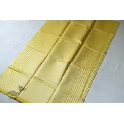 Satyawati | Handloom Chanderi Woven Stripe Saree - Yellow