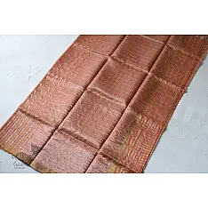 Satyawati | Handloom Chanderi Woven Zari Checks Saree - Rose Gold 