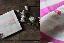 Satyawati | Handloom Chanderi Saree - Woven Tulip Flowers